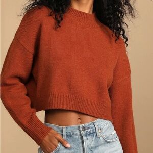Rust orange cropped sweater